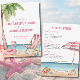 Invitation Week-end de célibataire d'été à la plage