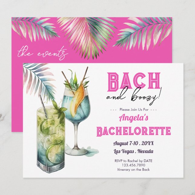 Invitation Week-end de célibataire endiablé en hommage à Bach (Devant / Derrière)