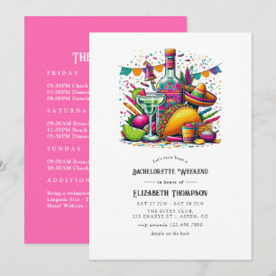 Invitation Week-end de célibataire Fiesta avec Tacos et Tequi
