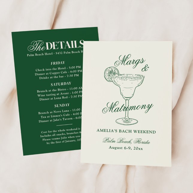Invitation Week-end de célibataire Margs & Matrimony (Créateur téléchargé)