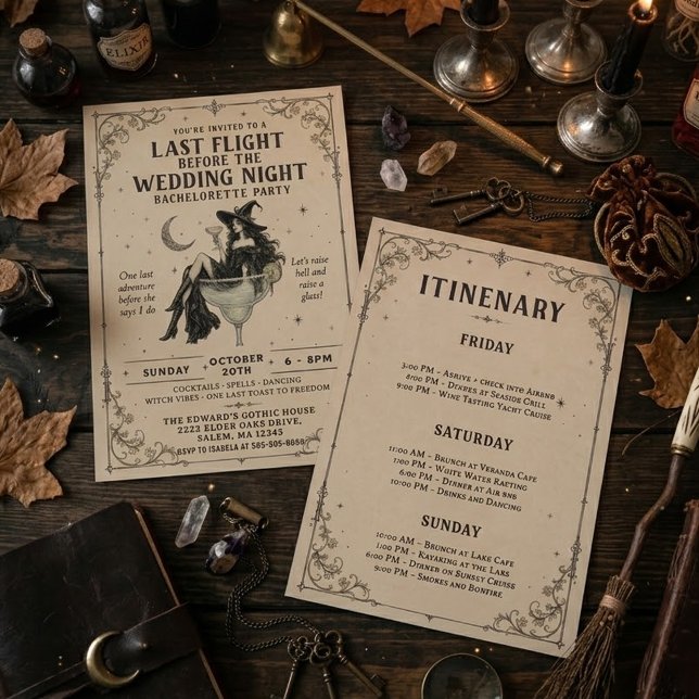 Invitation Week-end de célibataire sorcière Halloween (Créateur téléchargé)