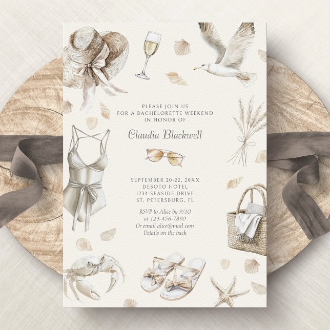 Invitation Week-end de célibataire tropical sur la côte de pl (Créateur téléchargé)