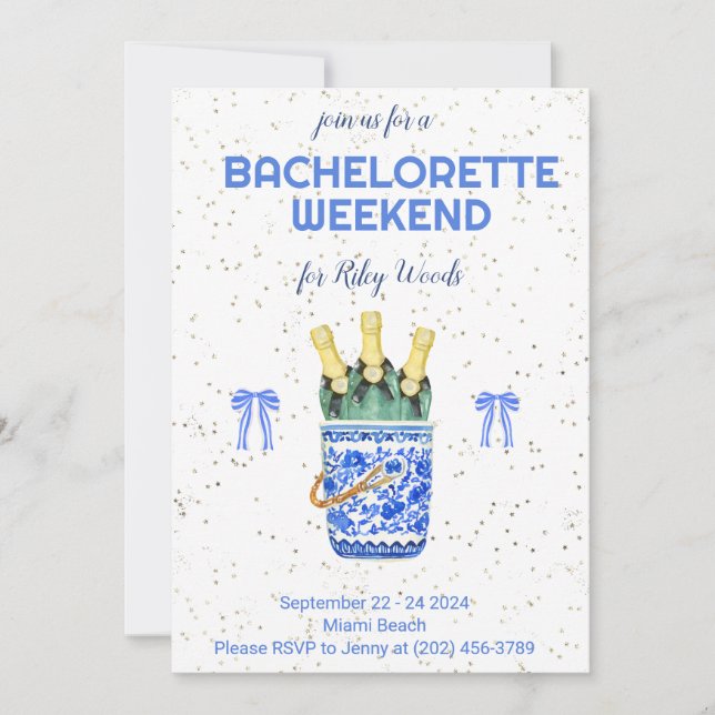 Invitation Week-end de Chinoiserie Bachelorette Grandmillenni (Devant)