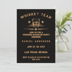 Invitation Week-end de fête de bachelor sur le thème du Whisk