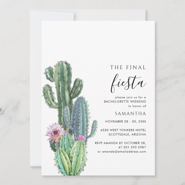 Invitation Week-end de fête de Bachelorette et itinéraire de  (Devant)