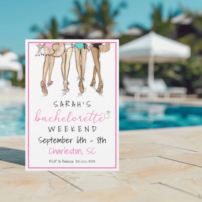Invitation Week-end de fête de Bachelorette Itinéraire Maillo (Créateur téléchargé)