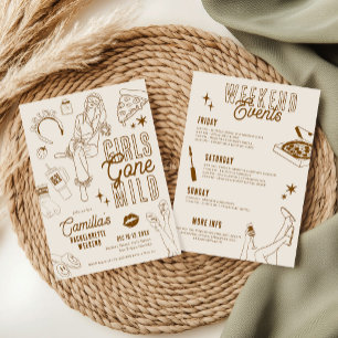Invitation Week-end de fête de fiançailles Spa pour filles mo