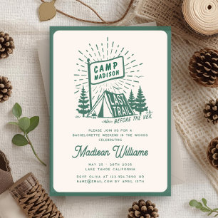 Invitation Week-end de glamping pour filles célibataires rétr
