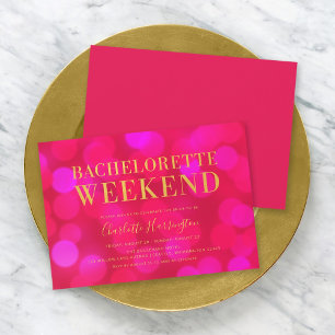 Invitation Week-end de la bachelorette rose vibre