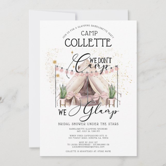 Invitation Week-end de la fête du glamour de Bachelorette (Devant)