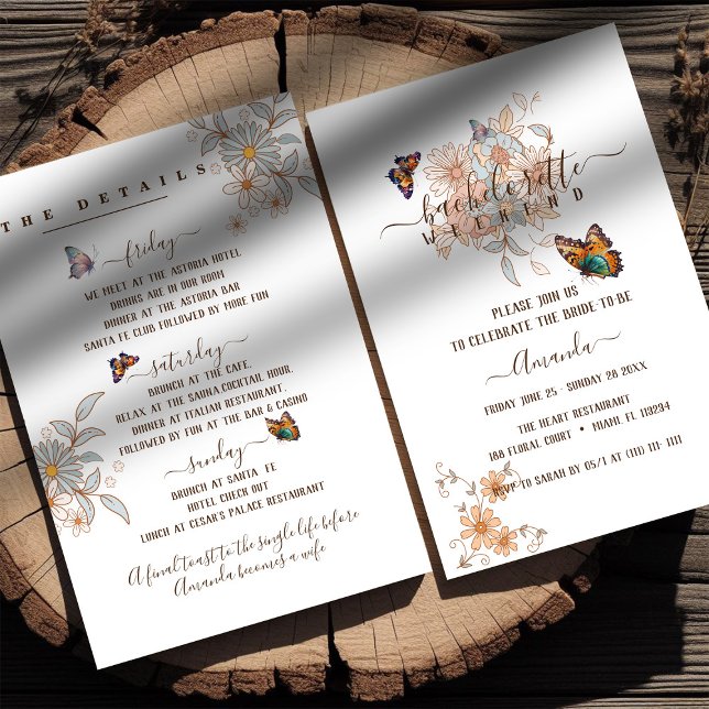 Invitation Week-end de l'enterrement de vie de jeune fille Pa (Créateur téléchargé)