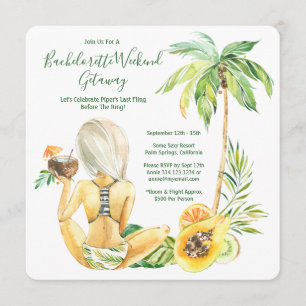Invitation Week-end de plage pour l'enterrement de vie de jeu