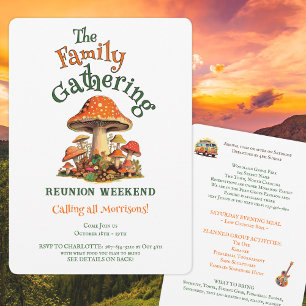 Invitation Week-end de retrouvailles de famille rétro amusant