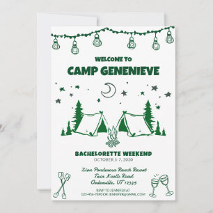 Invitation Week-end d'enterrement de camping vert