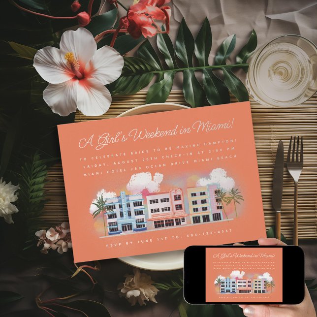 Invitation Week-end d'enterrement de vie de jeune fille à Mia (Créateur téléchargé)