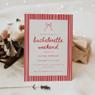 Invitation Week-end d'enterrement de vie de jeune fille à nœu