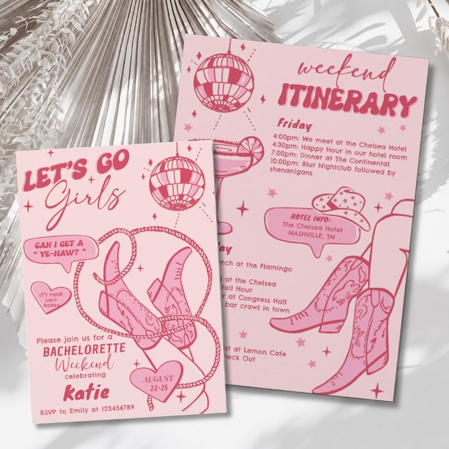 Invitation Week-end d'enterrement de vie de jeune fille Disco (Créateur téléchargé)
