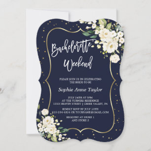 Invitation Week-end d'enterrement de vie de jeune fille Navy