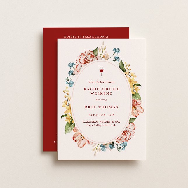 Invitation Week-end d'enterrement de vie de jeune fille Vino  (Créateur téléchargé)