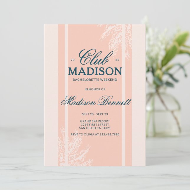 Invitation Week-end Enterrement de Vie de Jeune Fille Moderne (Debout devant)