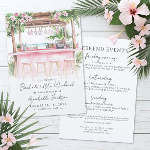 Invitation Week-end entre filles aquarelle plage enterrement 