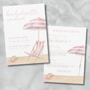 Invitation Week-end entre filles, enterrement de vie de jeune