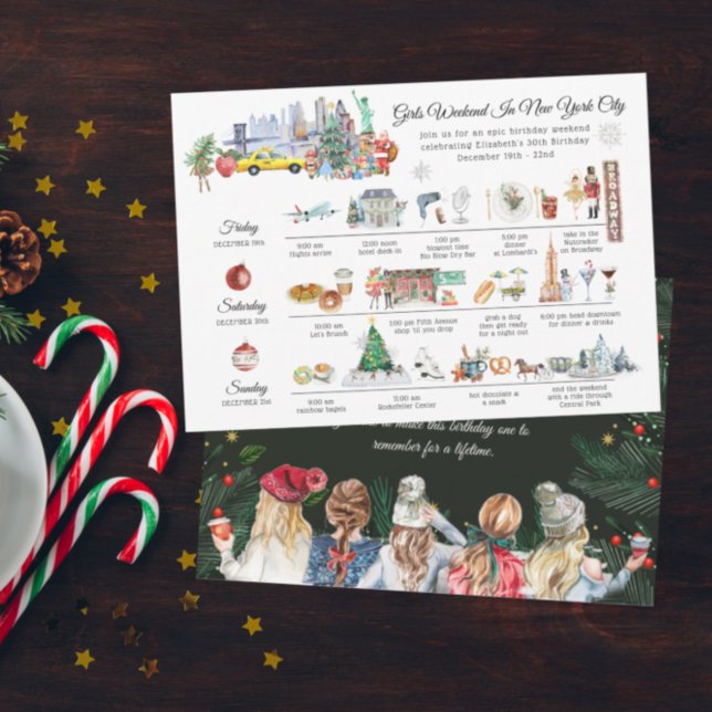 Invitation Week-end filles | Noël à New York (Créateur téléchargé)