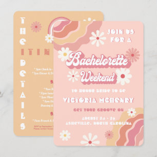 Invitation Week-end Hippie Retro Bachelorette