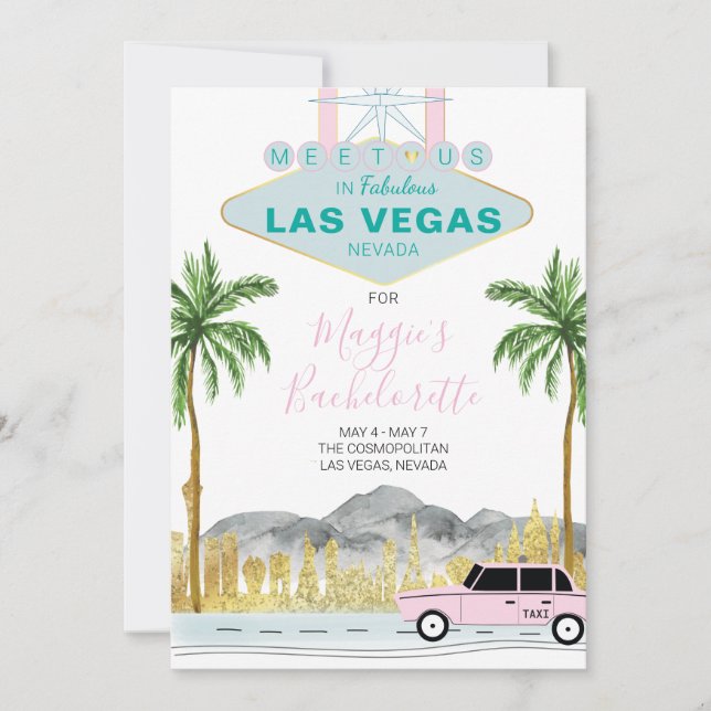 Invitation Week-end Las Vegas Bachelorette (Devant)