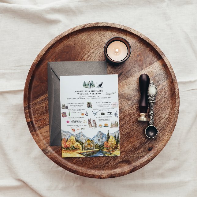 Invitation Week-end mariage à Seattle | itinéraire (Créateur téléchargé)