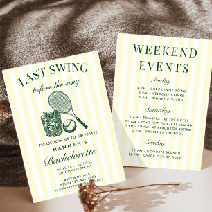 Invitation Week-end Retro Moderne Vintage Vert Bachelorette