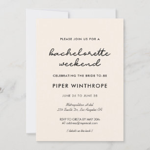 Invitation Week-end simple Bachelorette