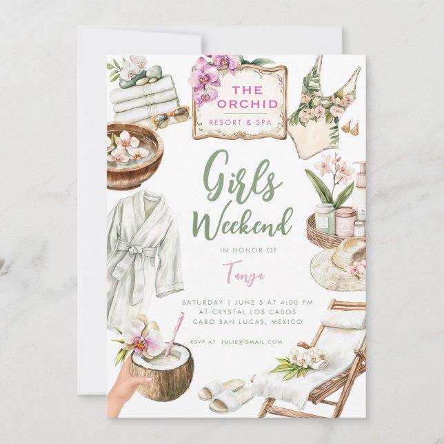Invitation Week-end Spa orchidée (Devant)