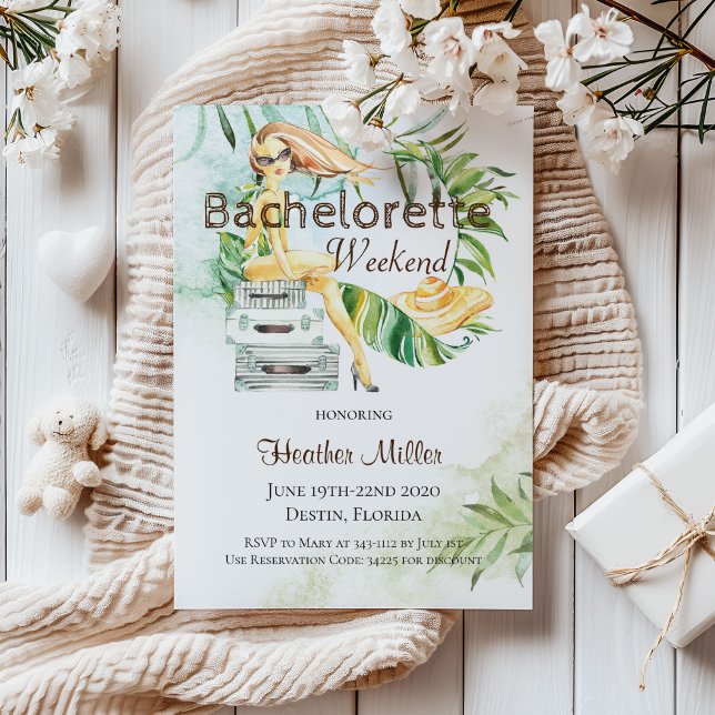 Invitation Week-end tropical des filles à marier (Créateur téléchargé)