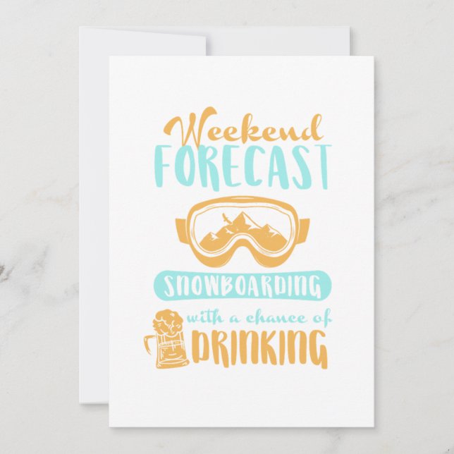 Invitation Weekend Forecast Snowboarding Winter Venin (Devant)