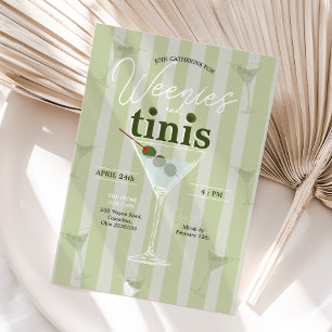 Invitation Weenies rétro et Tinis Bachelorette