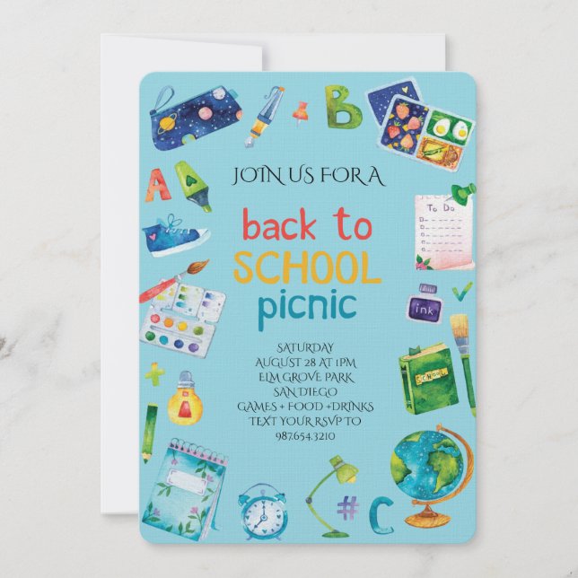 Invitation Welcome Back School Picnic (Devant)