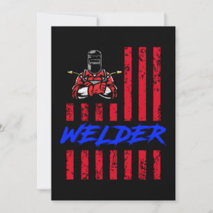 Invitation Welder American Flag Welder Job Craft USA Cadeau