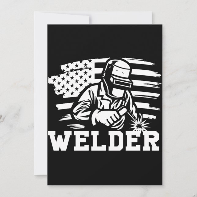 Invitation Welder Welders American Flag Profession Job Gift (Devant)