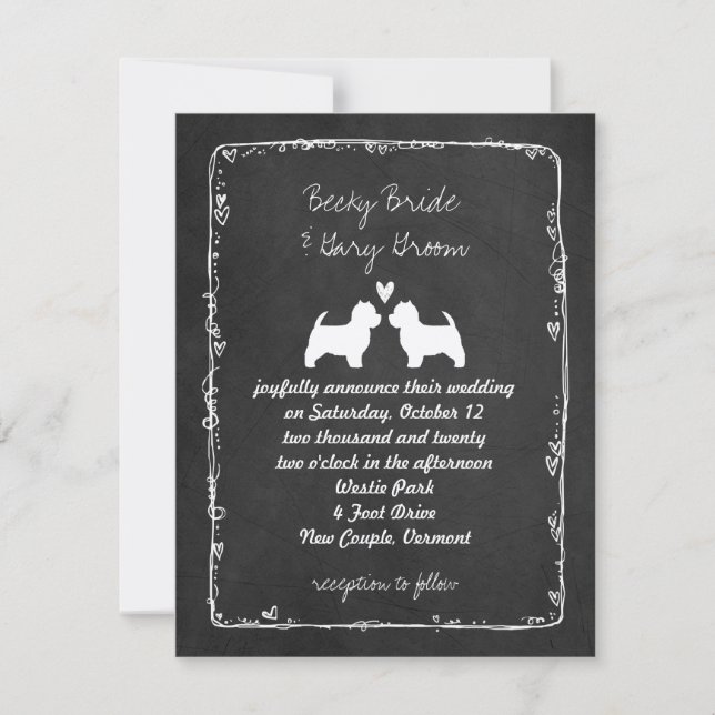 Invitation West Highland White Terrier Mariage (Devant)