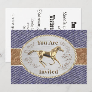 Invitation Western Belt Et Buckle Sur Denim Votre Sont Invité