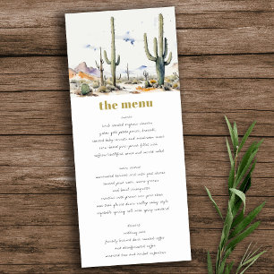 Invitation Western Boho Cactus Desert Landcape Menu Mariage
