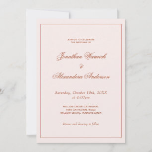 Invitation Western Boho Cream et Mariage en terre cuite