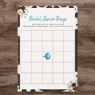 Invitation Western Boho Fleur sauvage Fête des mariées Bingo