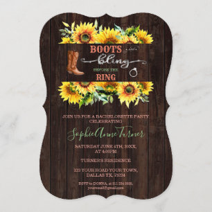Invitation Western Boots & Bling Bachelorette