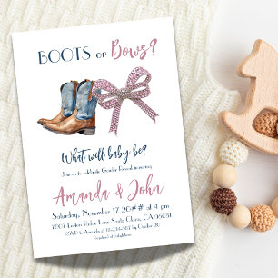 Invitation Western Boots or Bows Blue Rose Genre Reveillez
