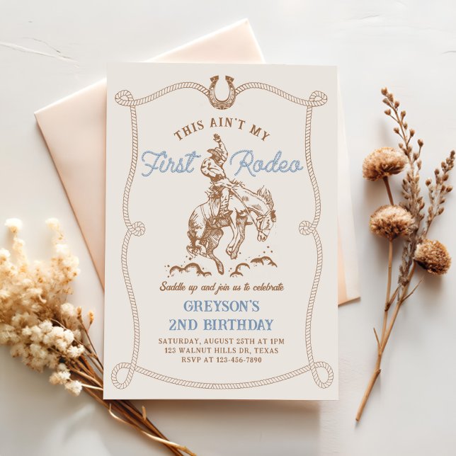 Invitation Western Ce n'est pas mon premier rodéo 2e annivers (Créateur téléchargé)