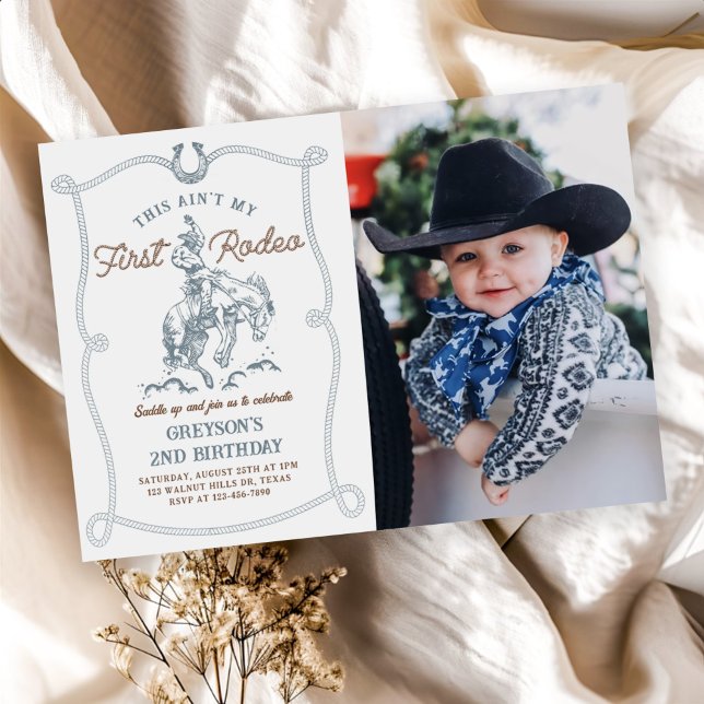 Invitation Western Ce n'est pas mon premier rodéo 2e annivers (Créateur téléchargé)