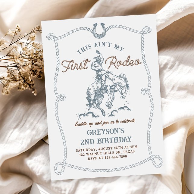 Invitation Western Ce n'est pas mon premier rodéo 2e annivers (Créateur téléchargé)