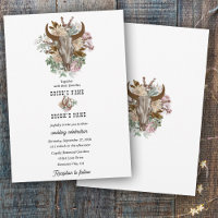 Western Country Cowboy Boho Cow Mariage crâne